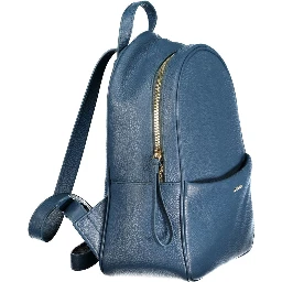 Blue Leather Womens Backpack