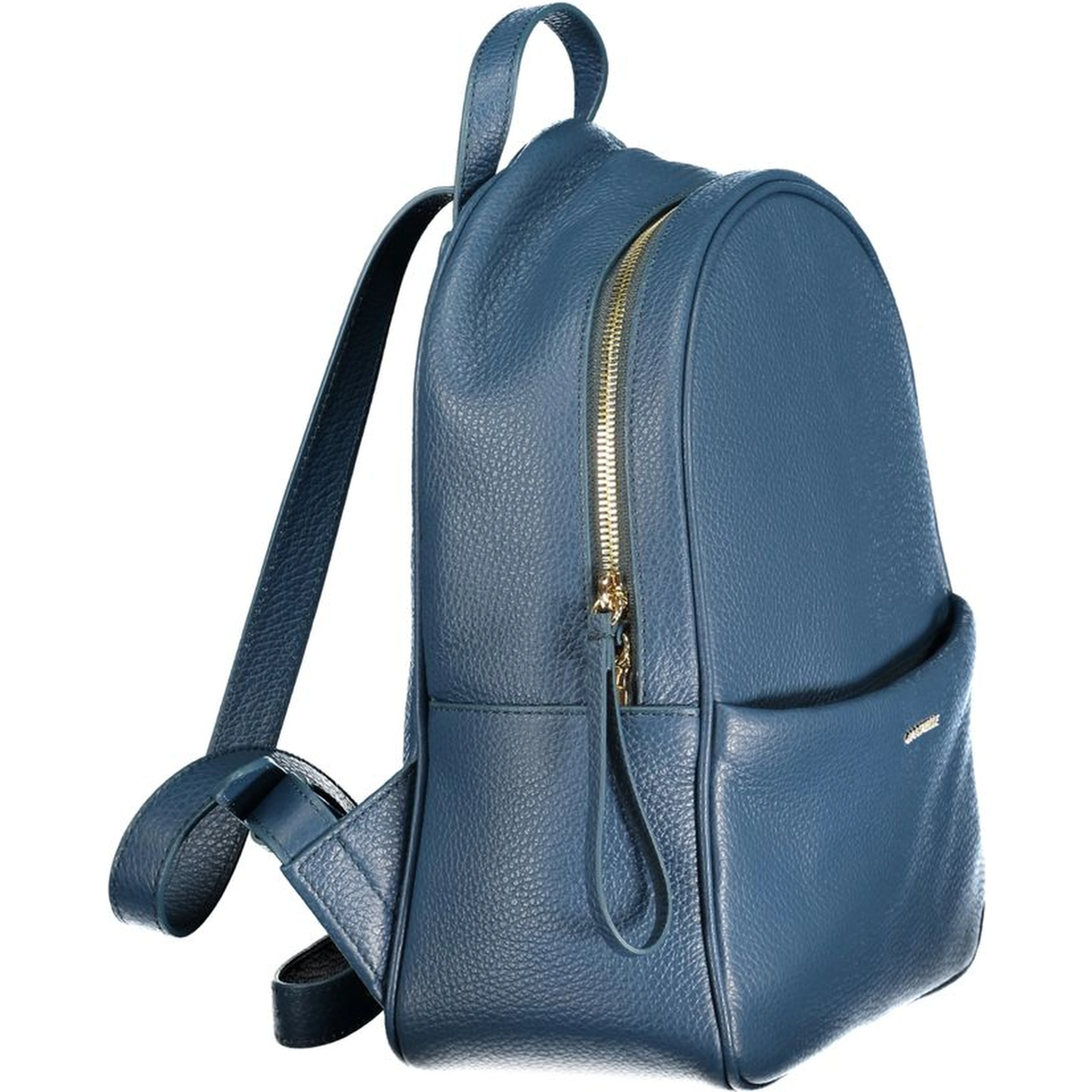 Blue Leather Womens Backpack