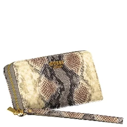 Beige Polyurethane Women's Wallet