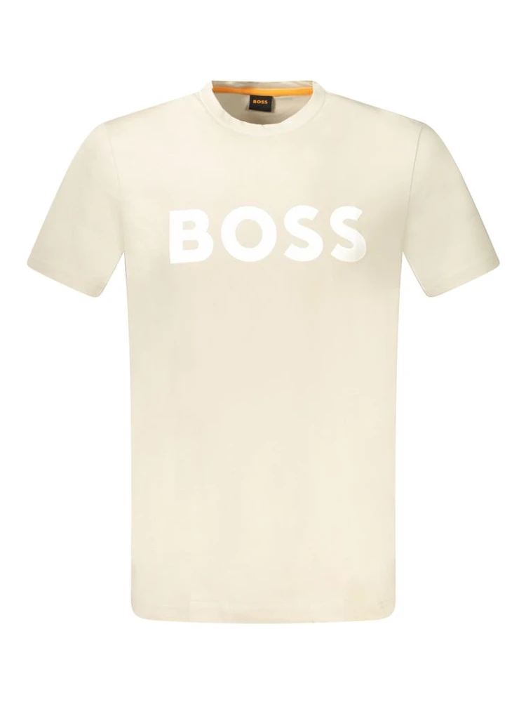 Beige Cotton Men's T-Shirt
