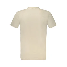 Beige Cotton Men's T-Shirt
