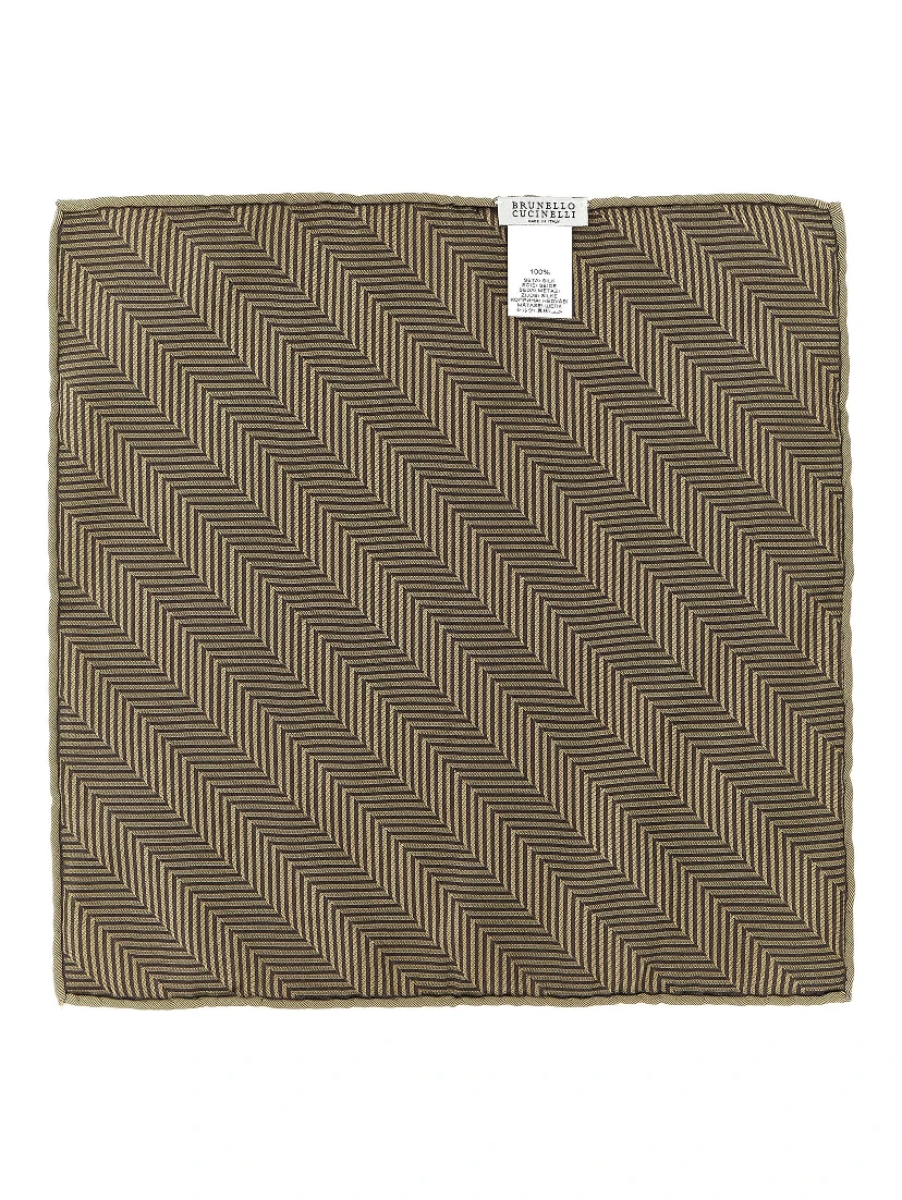 Beige Silk Pocket Square