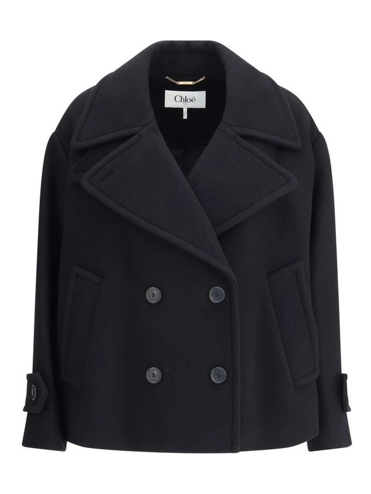 Black Wool Oves Aries Coat