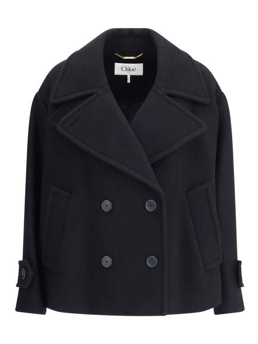 Black Wool Oves Aries Coat