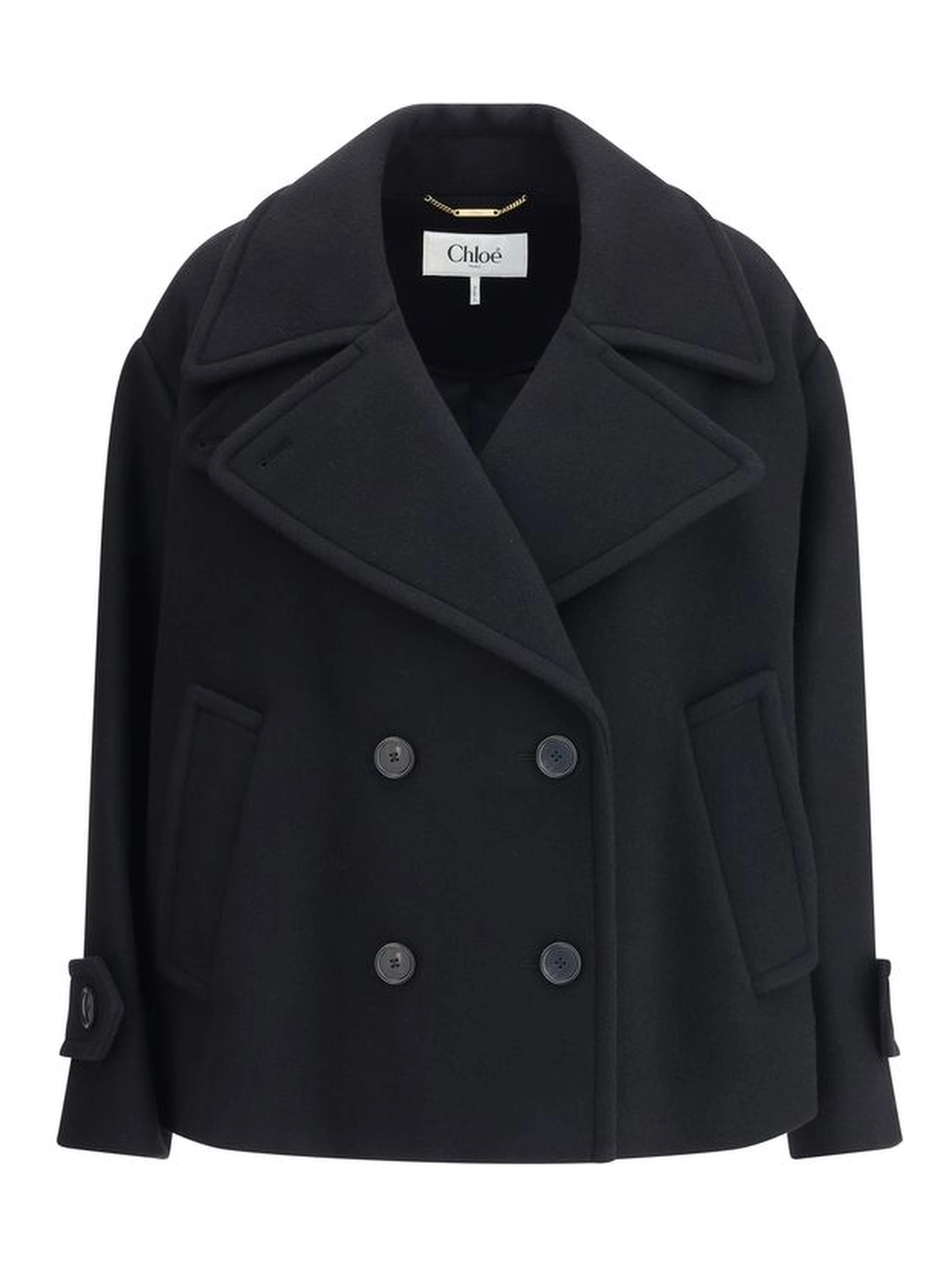 Black Wool Oves Aries Coat