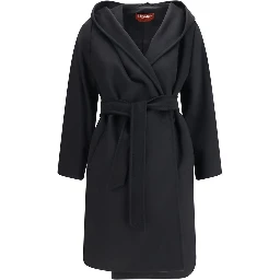 Black Wool Oves Aries Coat