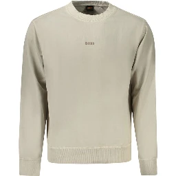 Beige Cotton Men Sweater