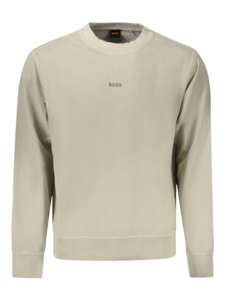 Beige Cotton Men Sweater