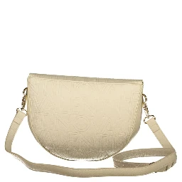 Beige Polyurethane Womens Bag