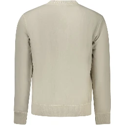 Beige Cotton Men Sweater