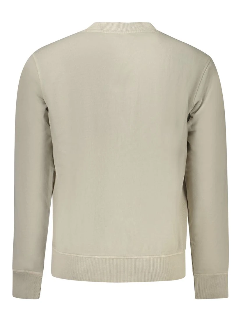 Beige Cotton Men Sweater