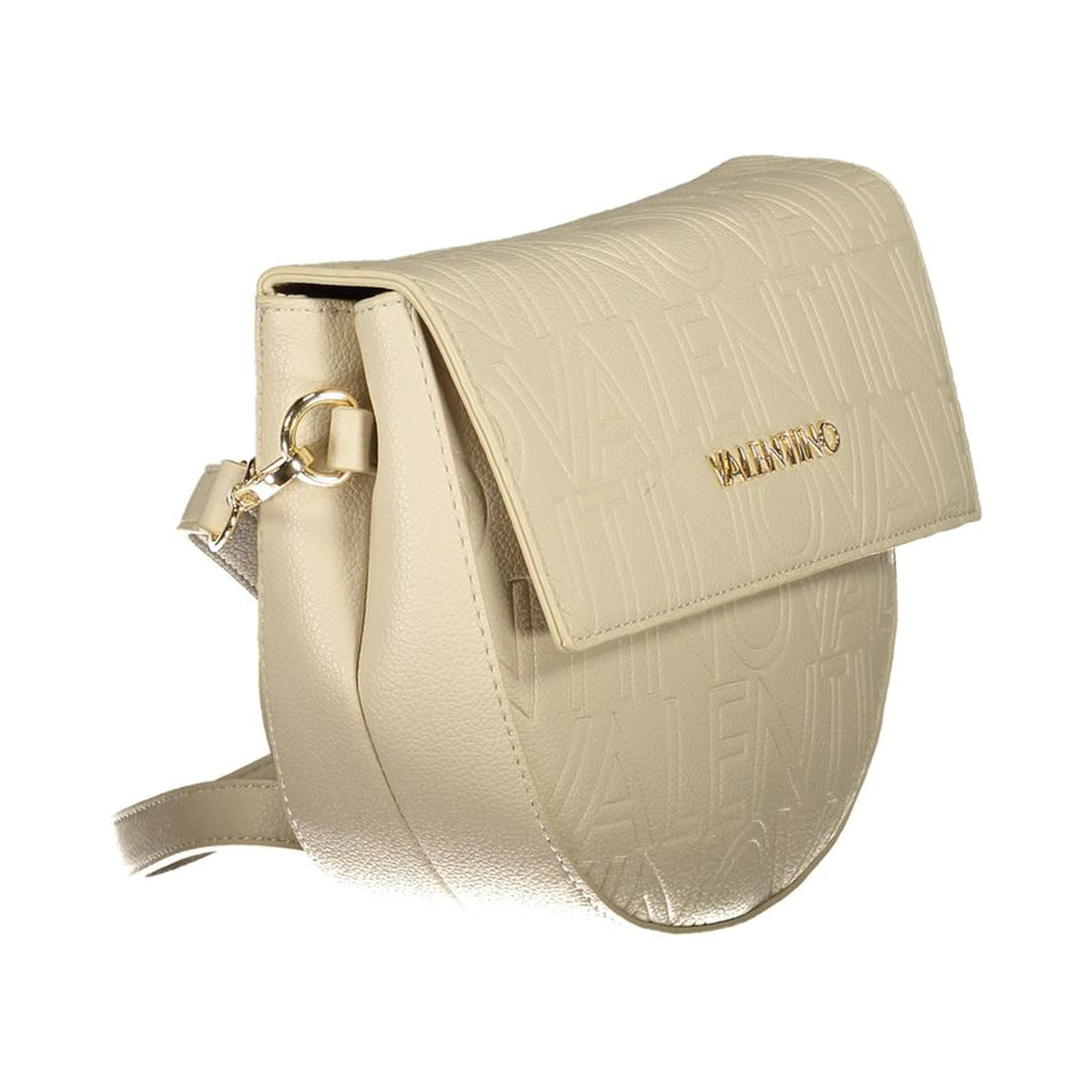 Beige Polyurethane Womens Bag