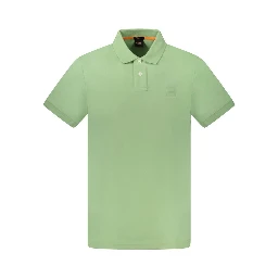 Green Cotton Men's Polo