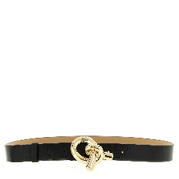 Black Leather Thin Belt