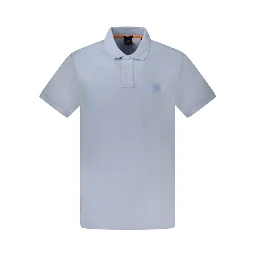 Light Blue Cotton Men's Polo