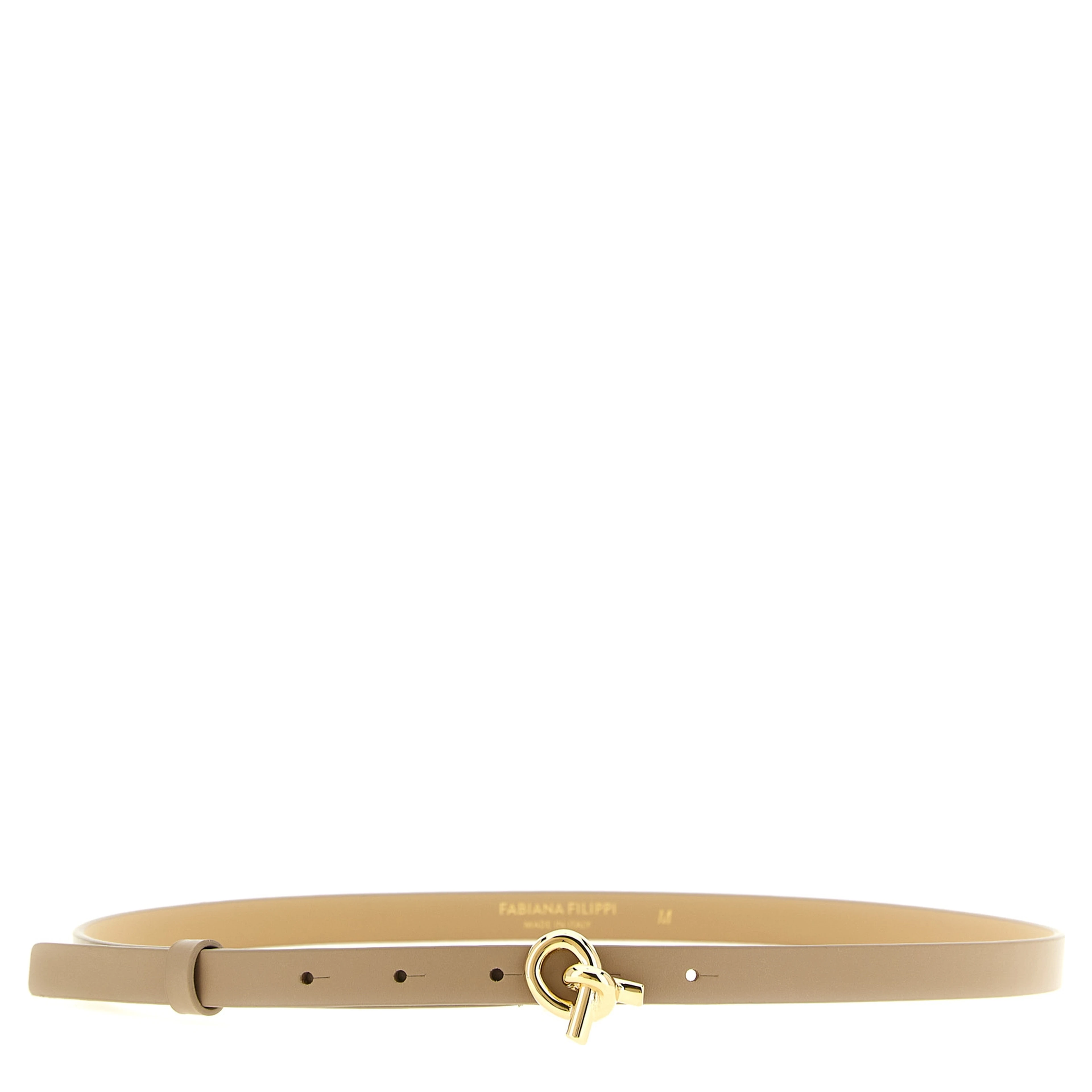 Beige Leather Thin Belt