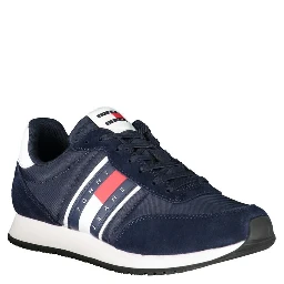 Blue Polyester Men's Sneaker