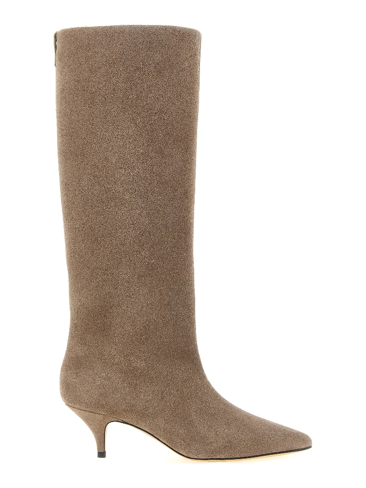 Beige Suede Leather Over The Knee