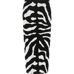 Bicolor Viscose Midi Skirt