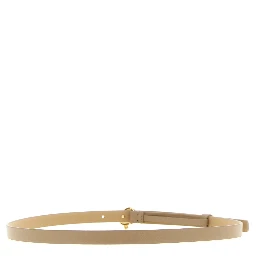 Beige Leather Thin Belt