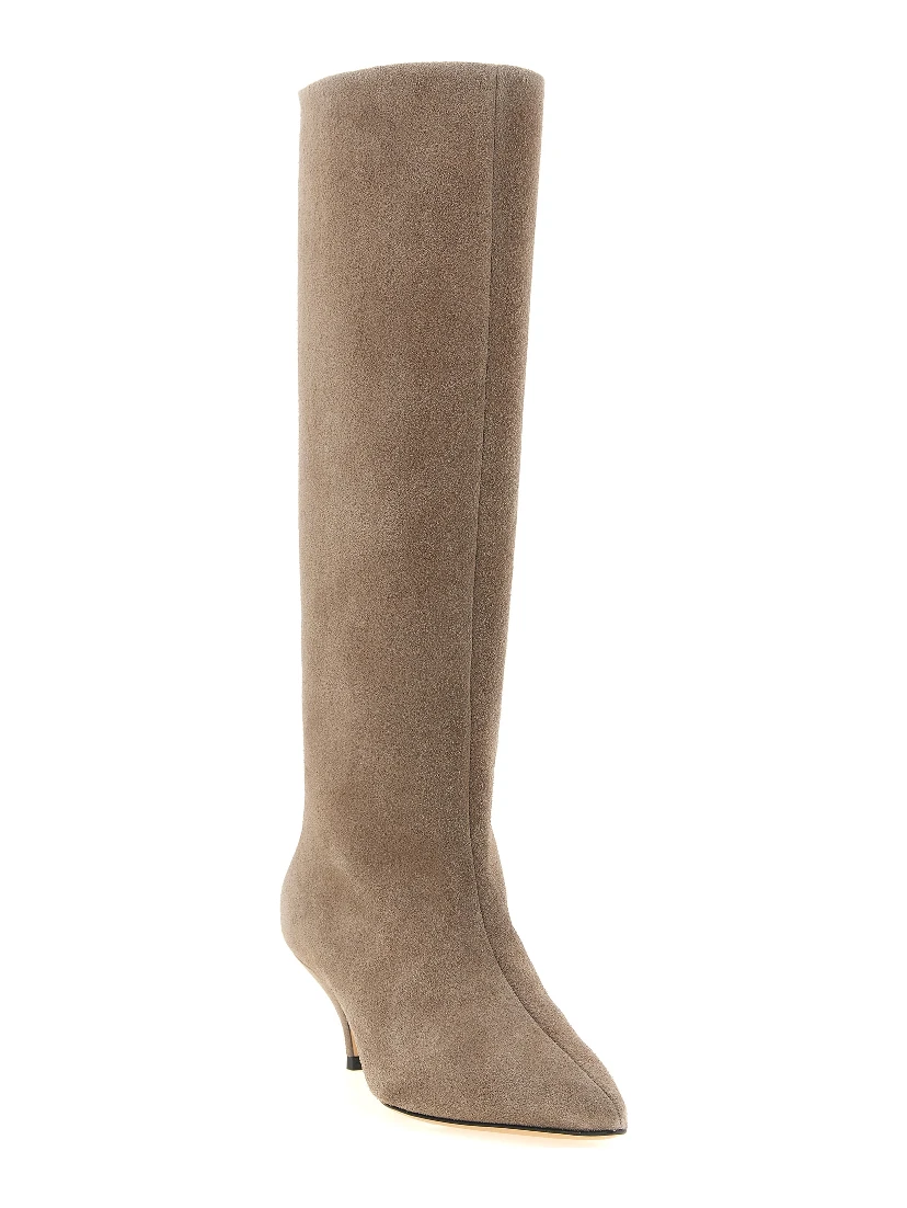 Beige Suede Leather Over The Knee