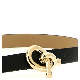 Black Leather Thin Belt