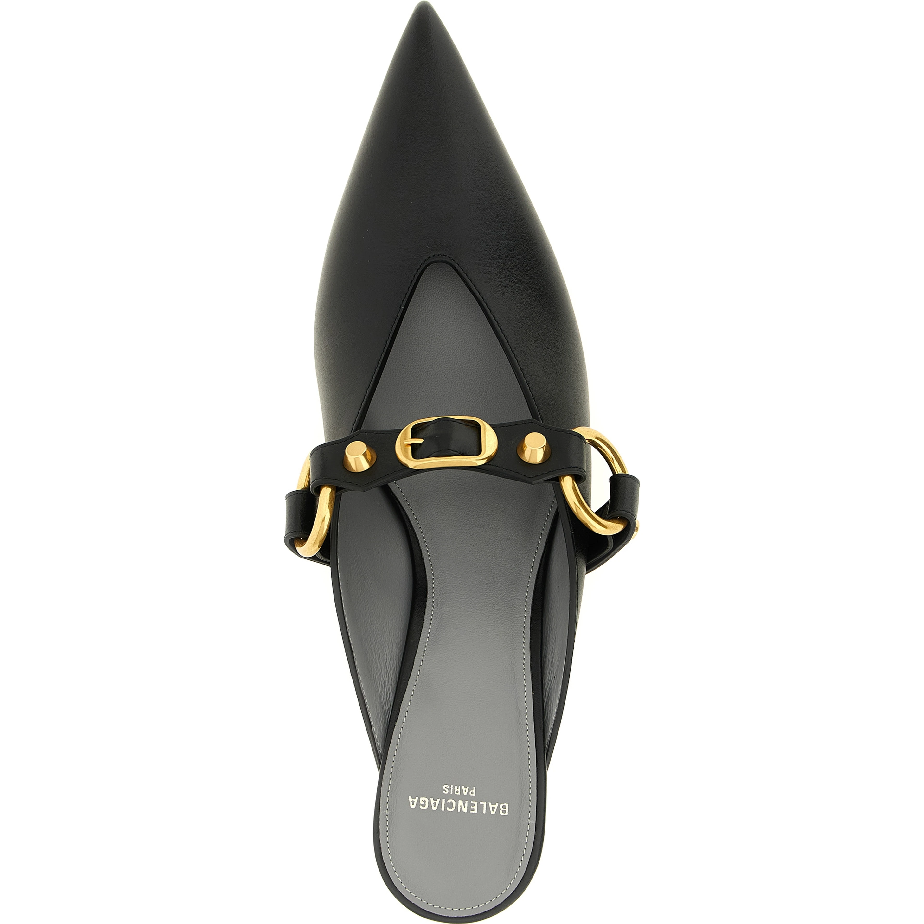 Black Calfskin Mid Heel Pumps
