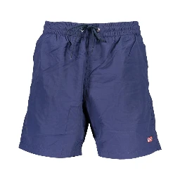 Blue Polyamide Men's Swim Boxer