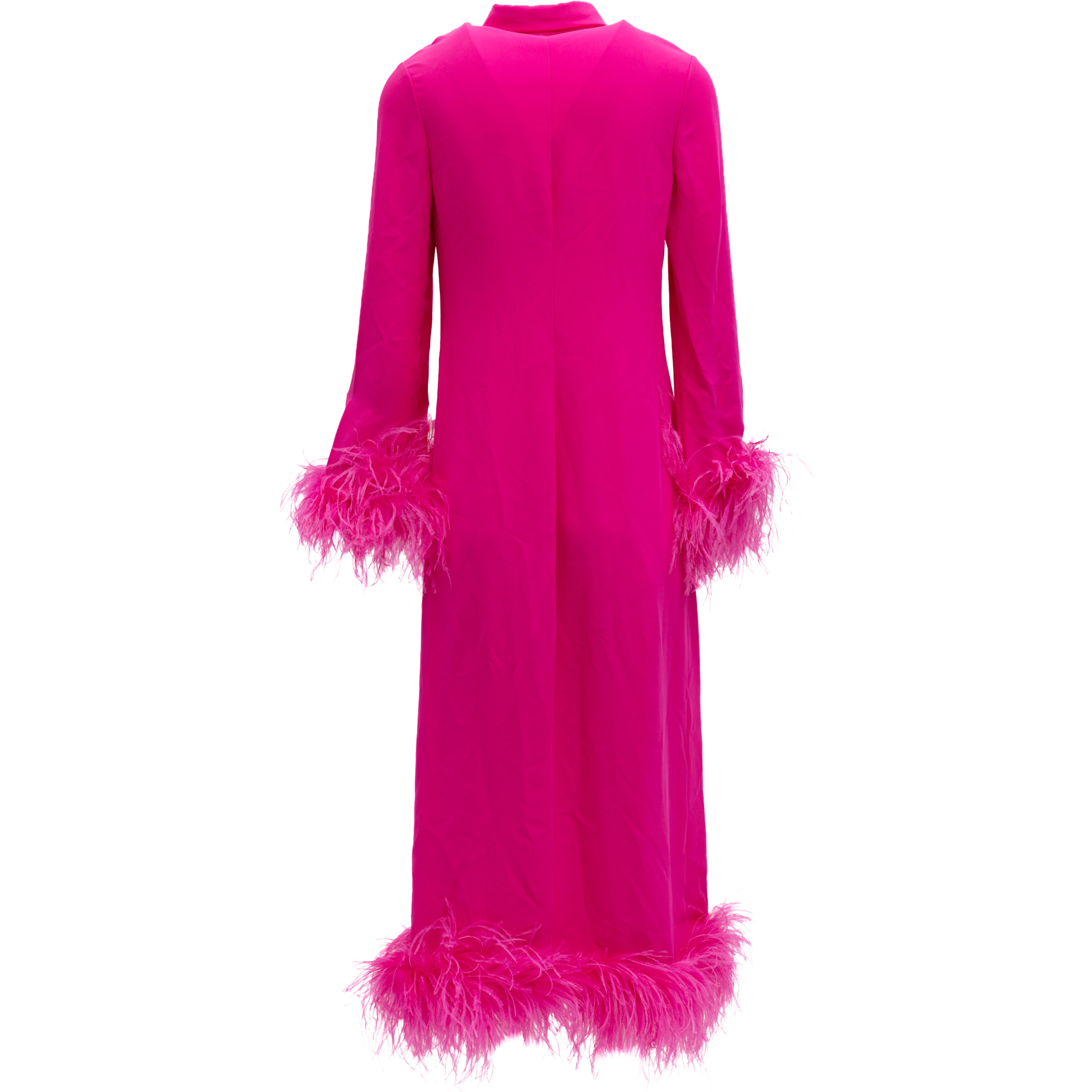 Pink Feather Hem Dress