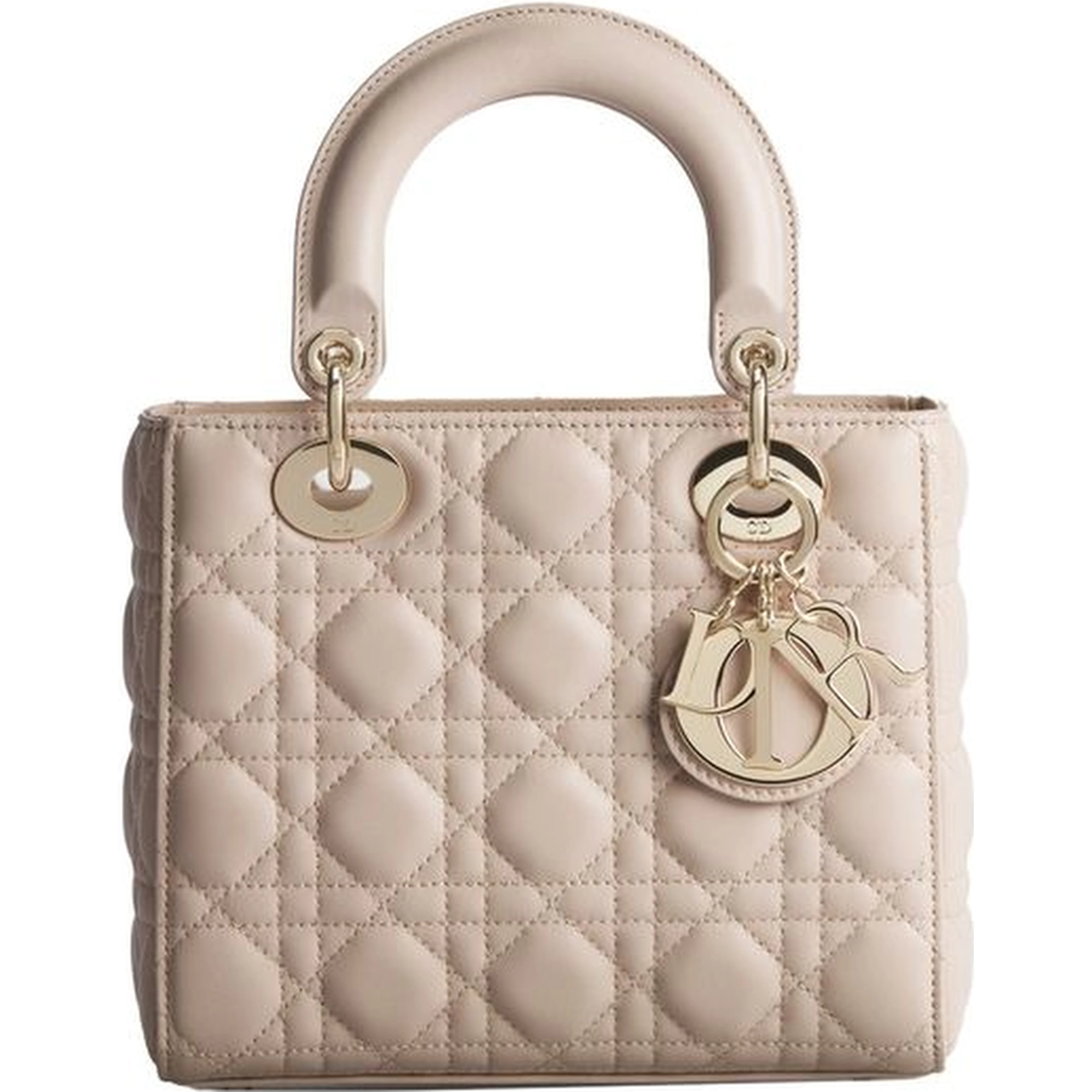 Beige Lamb Leather Shoulder Bag