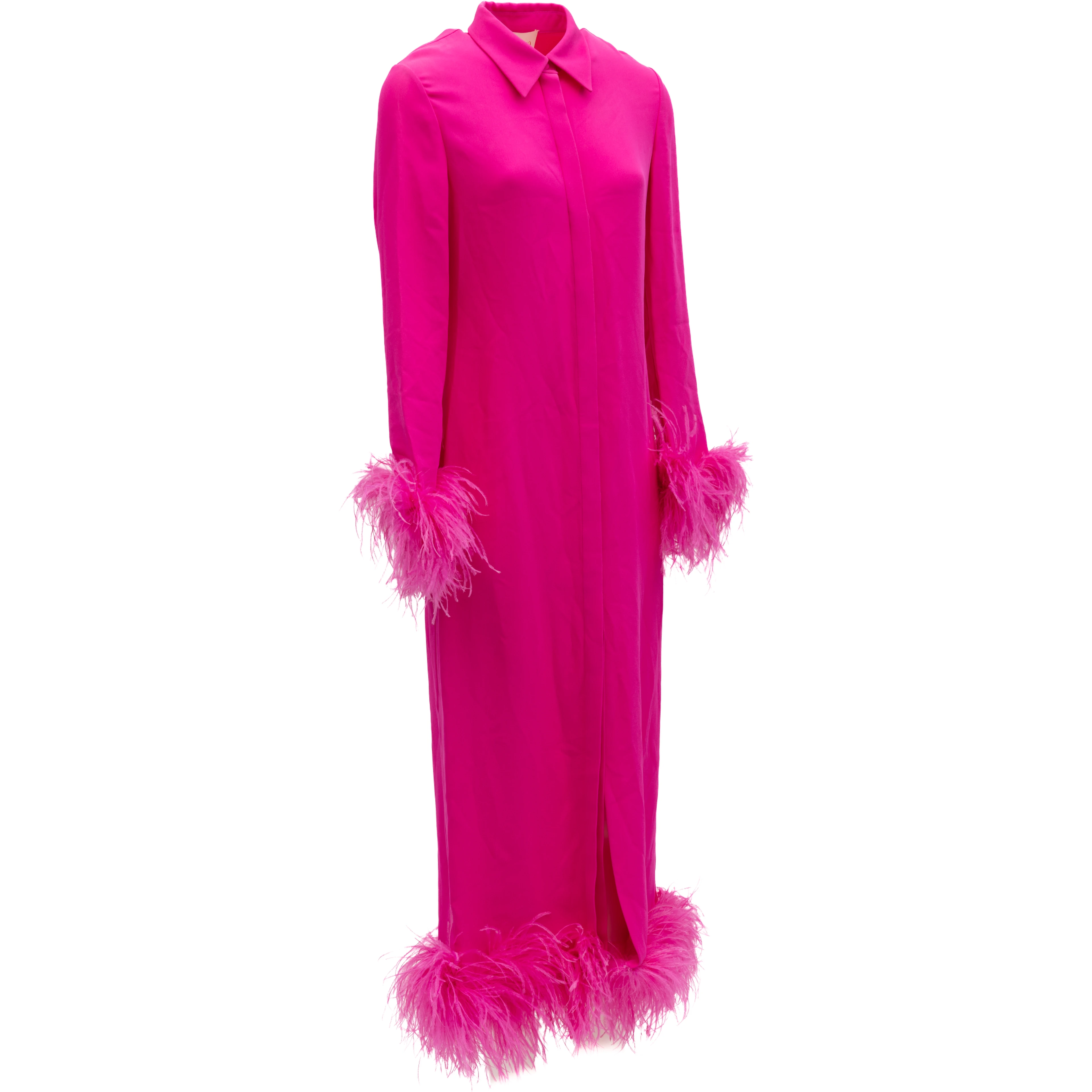 Pink Feather Hem Dress