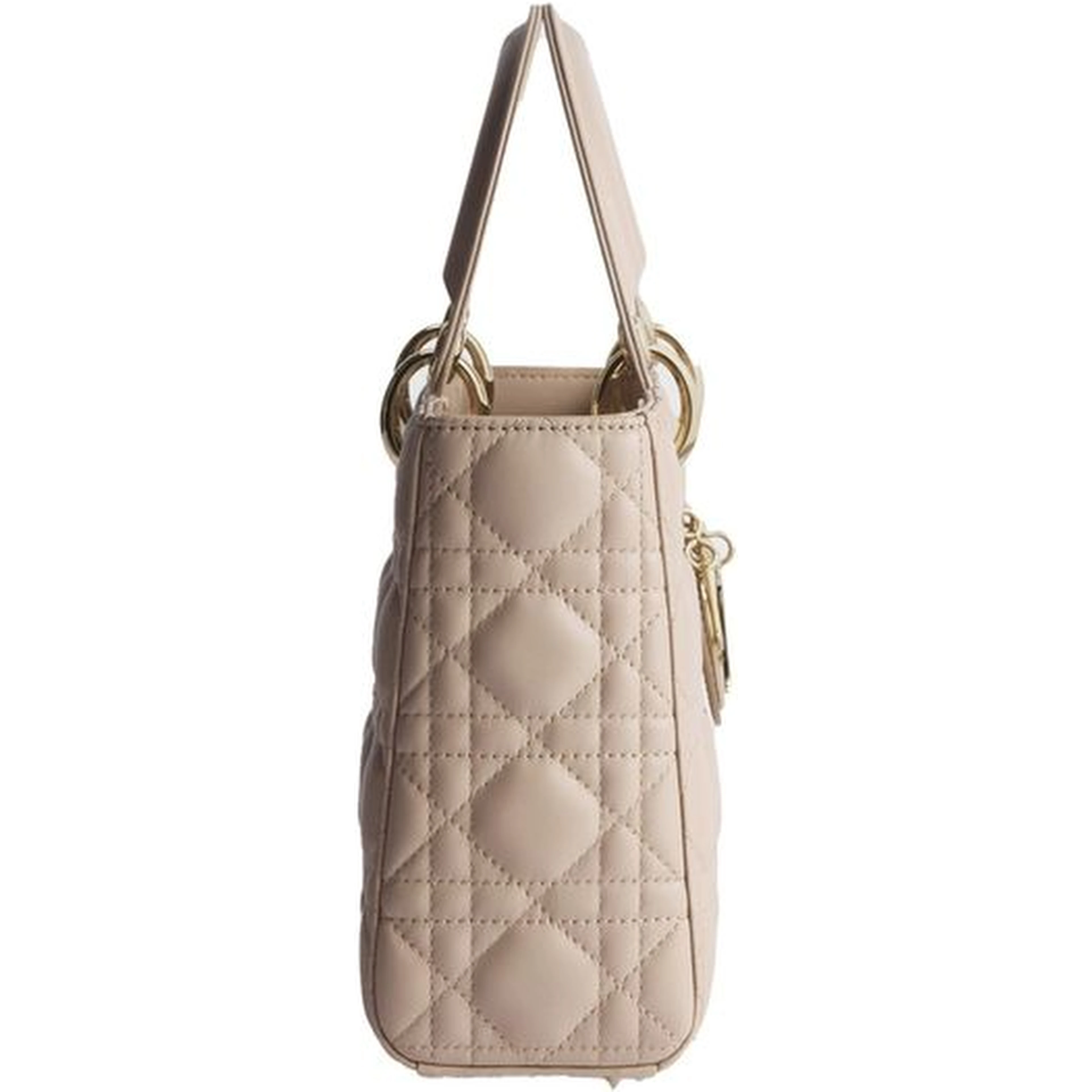 Beige Lamb Leather Shoulder Bag