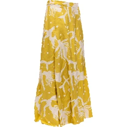 Yellow Printed Maxi Skirt