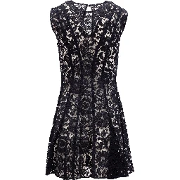 Floral Black Lace Mini Dress