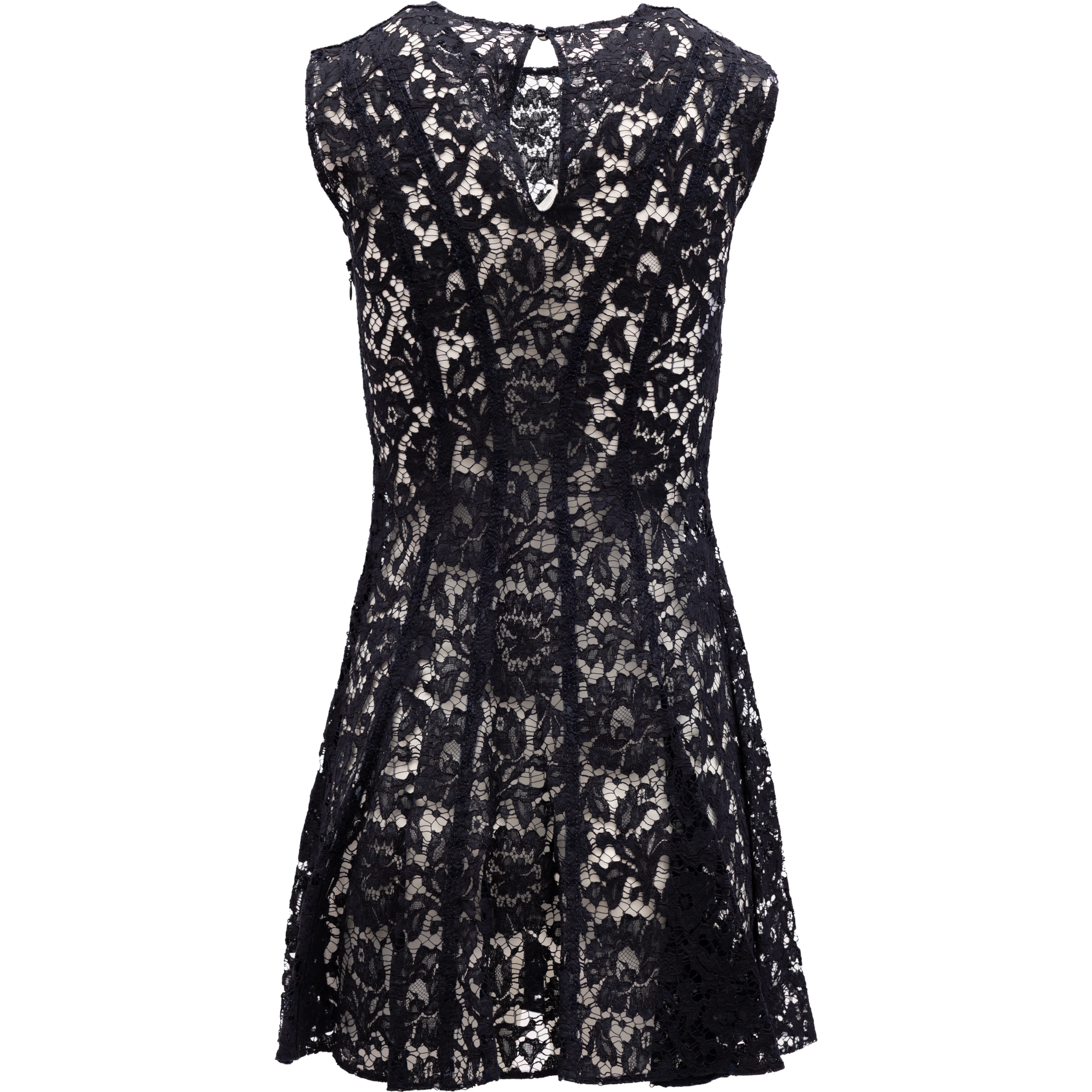 Floral Black Lace Mini Dress