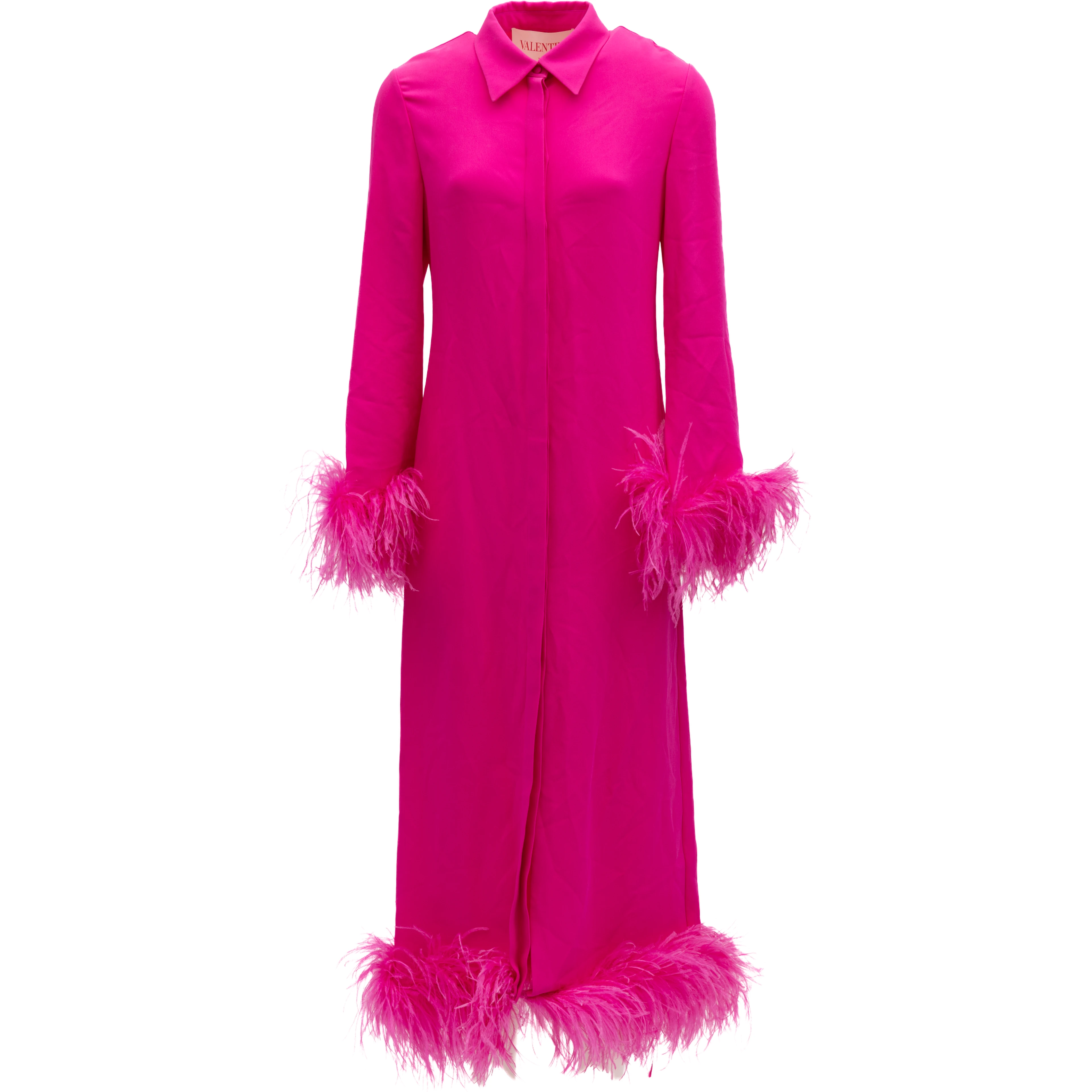 Pink Feather Hem Dress