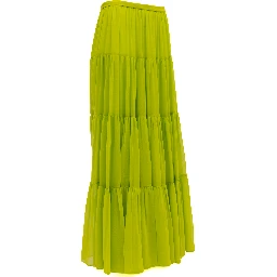 Lime Green Flowing Maxi Skirt