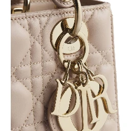 Beige Lamb Leather Shoulder Bag