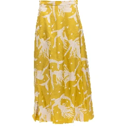 Yellow Printed Maxi Skirt
