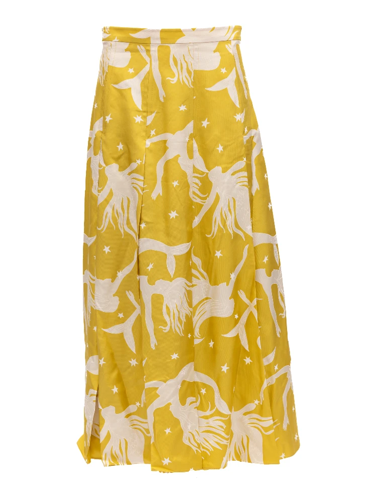 Yellow Printed Maxi Skirt alternative