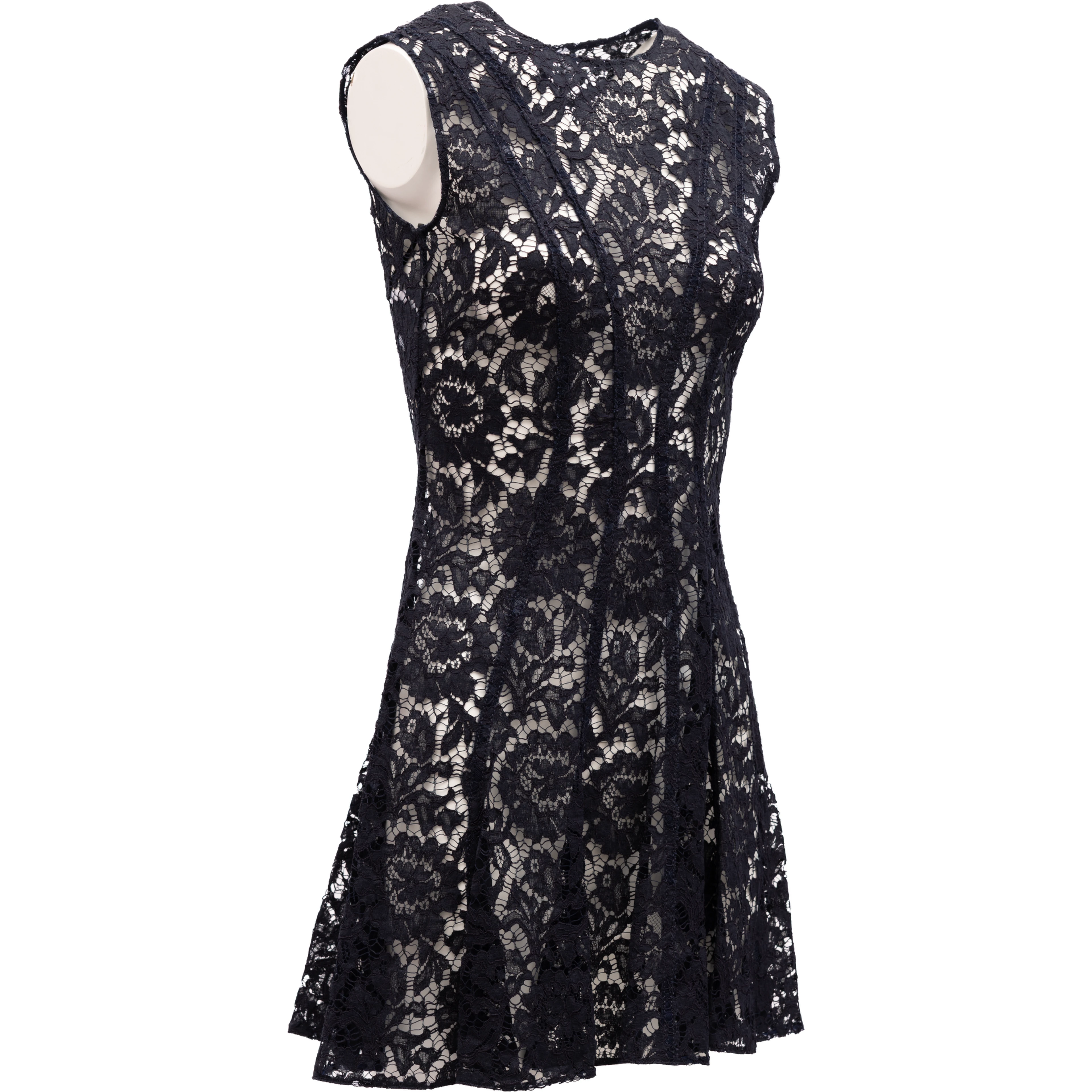 Floral Black Lace Mini Dress