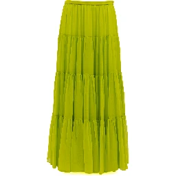 Lime Green Flowing Maxi Skirt