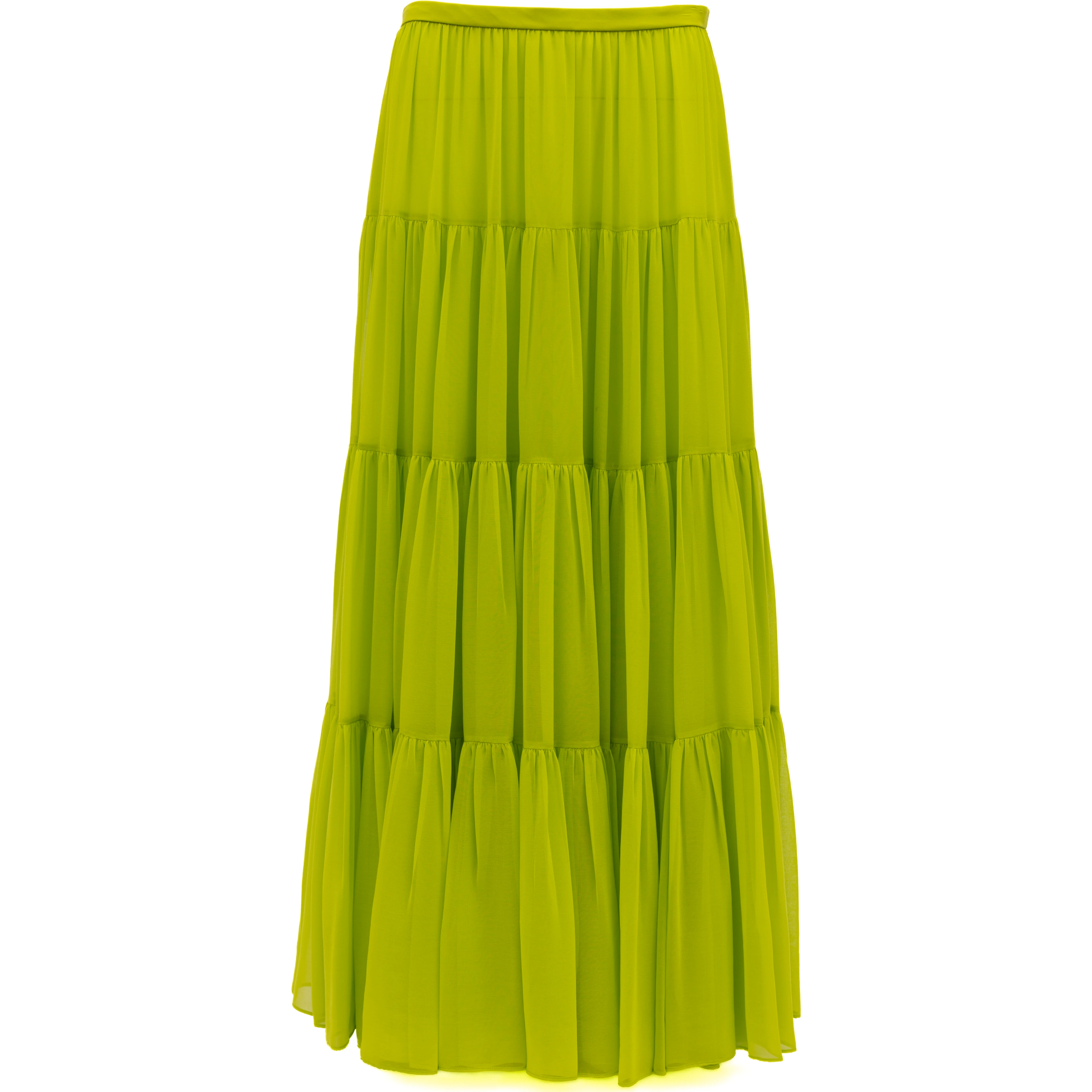Lime Green Flowing Maxi Skirt