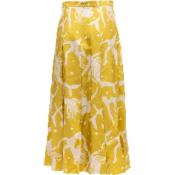 Yellow Printed Maxi Skirt