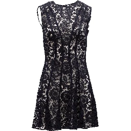 Floral Black Lace Mini Dress