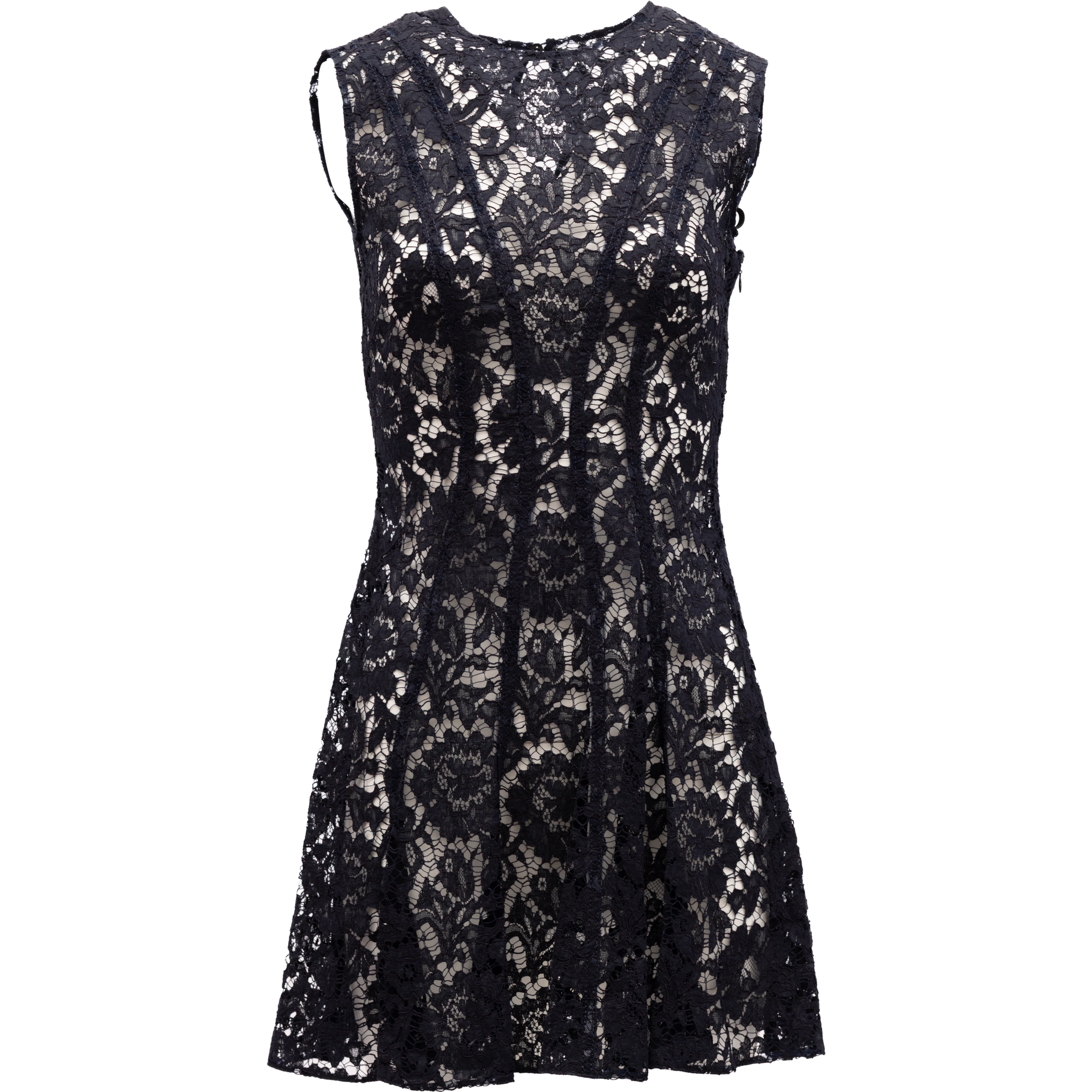 Floral Black Lace Mini Dress