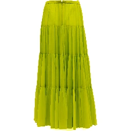 Lime Green Flowing Maxi Skirt