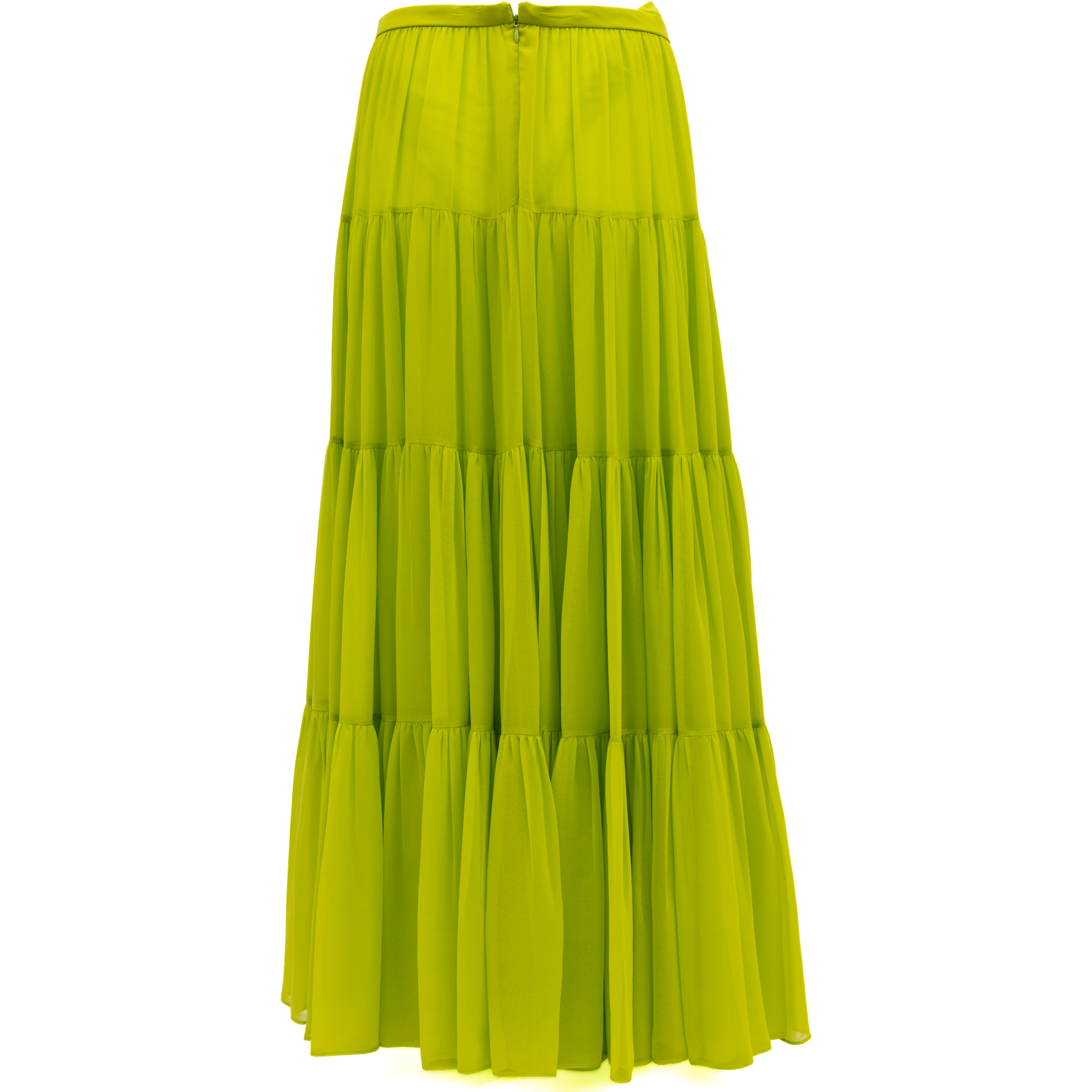 Lime Green Flowing Maxi Skirt
