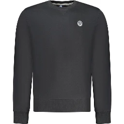 Black Cotton Men Sweatshirt