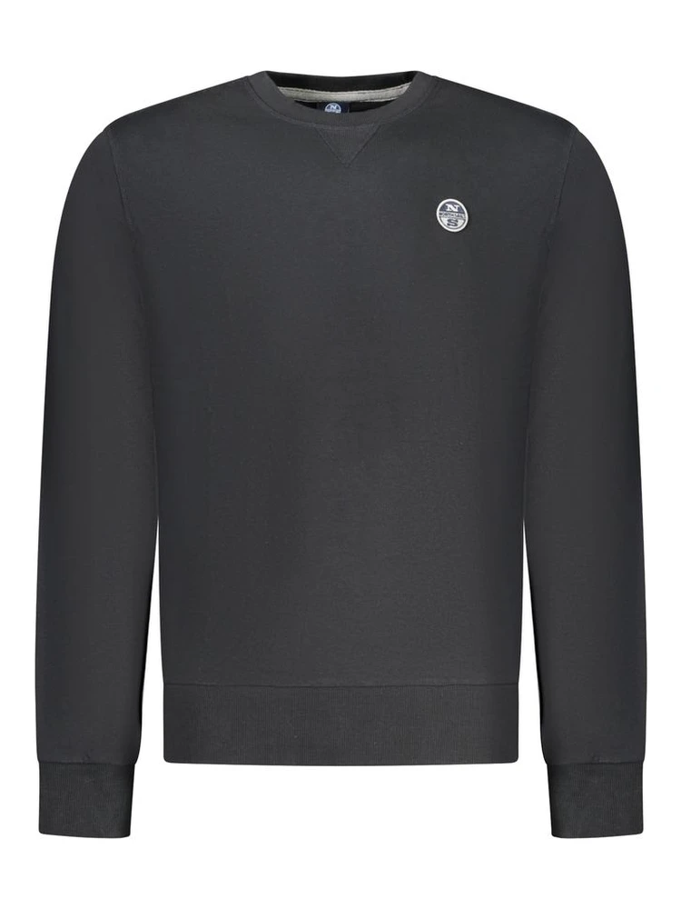 Black Cotton Men Sweatshirt